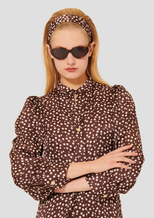 Robe Rivoltina marron à pois