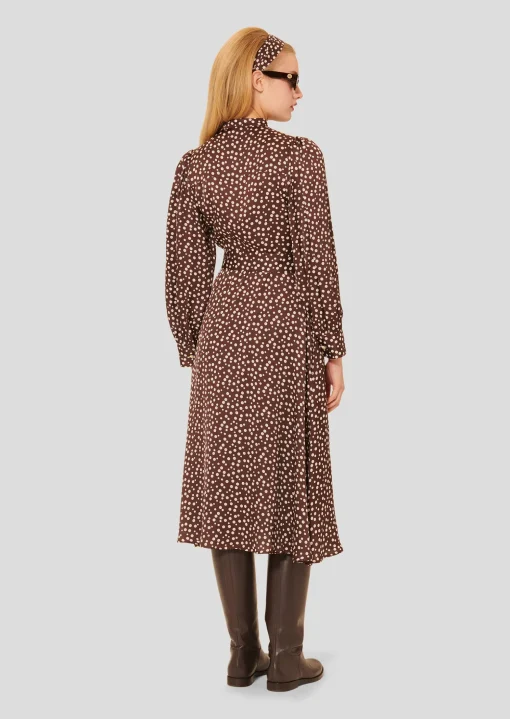 Robe Rivoltina marron à pois