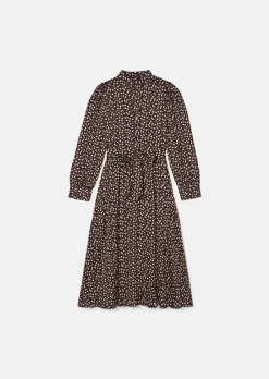 Robe Rivoltina marron à pois