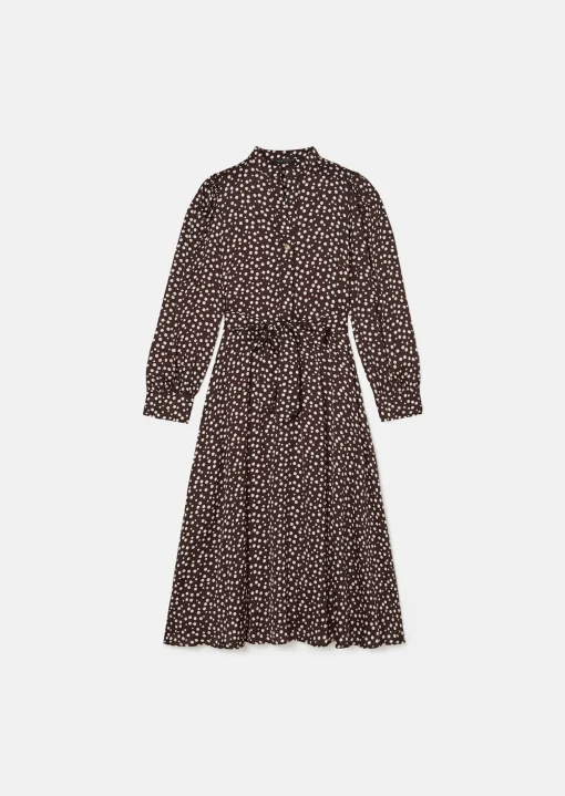 Robe Rivoltina marron à pois