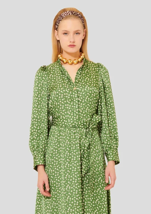 Robe Rivoltina verte à pois