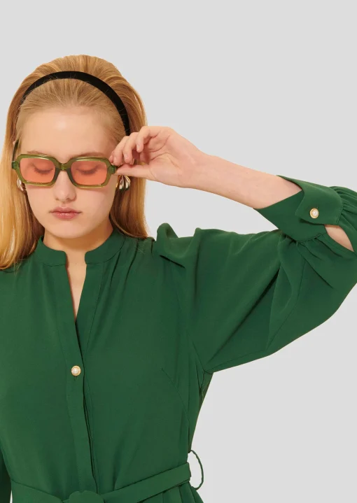 Robe Rivoltina verte en crêpe