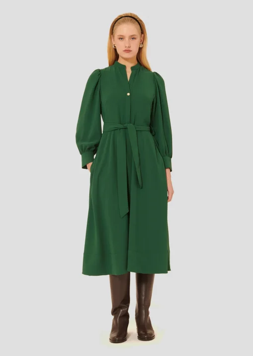 Robe Rivoltina verte en crêpe
