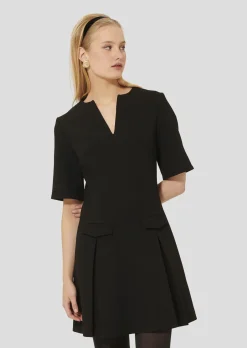 Robe Riyu noire en crêpe