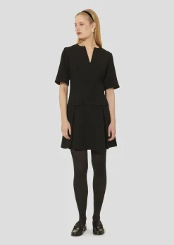 Robe Riyu noire en crêpe