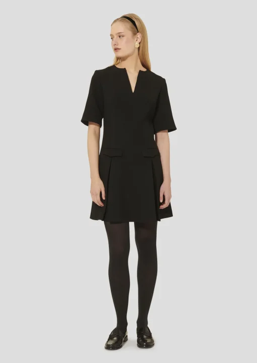 Robe Riyu noire en crêpe