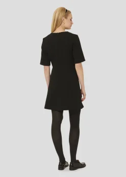 Robe Riyu noire en crêpe