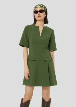 Robe Riyu verte en crêpe