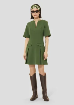 Robe Riyu verte en crêpe