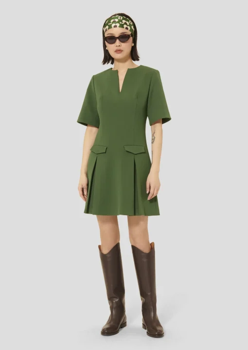 Robe Riyu verte en crêpe