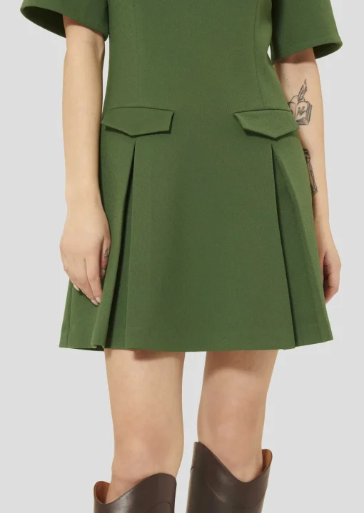 Robe Riyu verte en crêpe