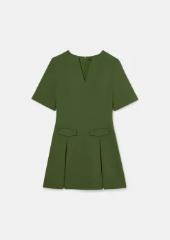 Robe Riyu verte en crêpe