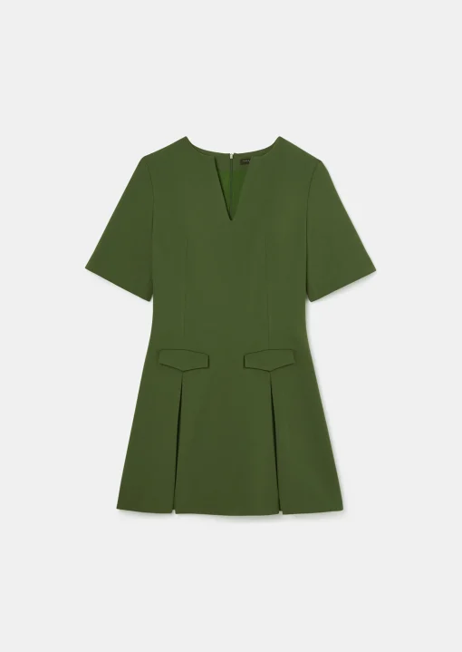 Robe Riyu verte en crêpe