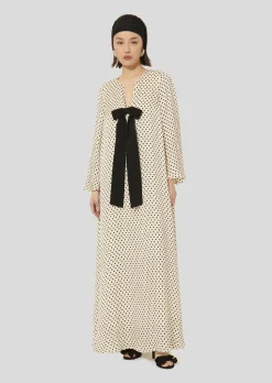 Robe Roann écrue imprimé petits coeurs