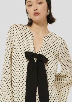 Robe Roann écrue imprimé petits coeurs