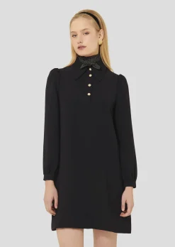 Robe Rolfo noire en crêpe
