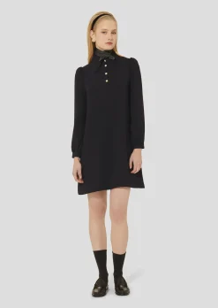 Robe Rolfo noire en crêpe