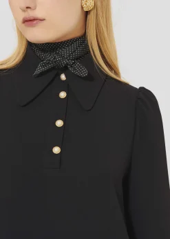 Robe Rolfo noire en crêpe