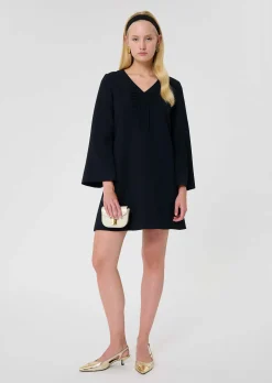 Robe Rolie bleu nuit en crêpe