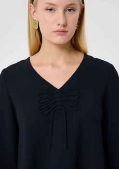 Robe Rolie bleu nuit en crêpe