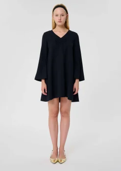 Robe Rolie bleu nuit en crêpe