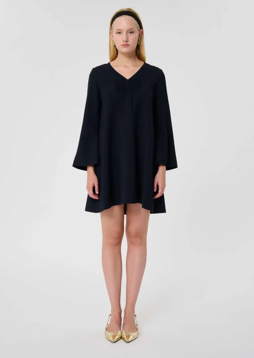 Robe Rolie bleu nuit en crêpe