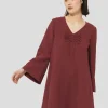Robe Rolie bordeaux en crêpe