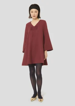 Robe Rolie bordeaux en crêpe