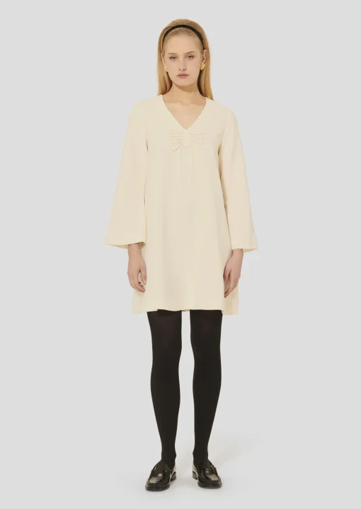 Robe Rolie écrue en crêpe