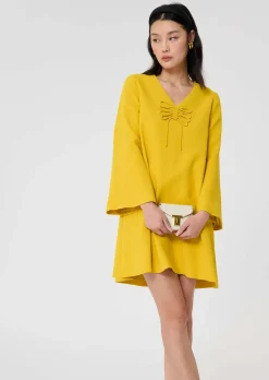 Robe Rolie jaune en crêpe