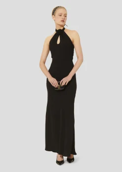 Robe Rosange noire en crêpe