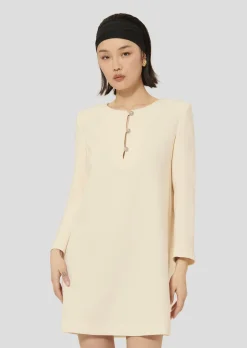 Robe Rosario écrue en crêpe