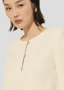 Robe Rosario écrue en crêpe