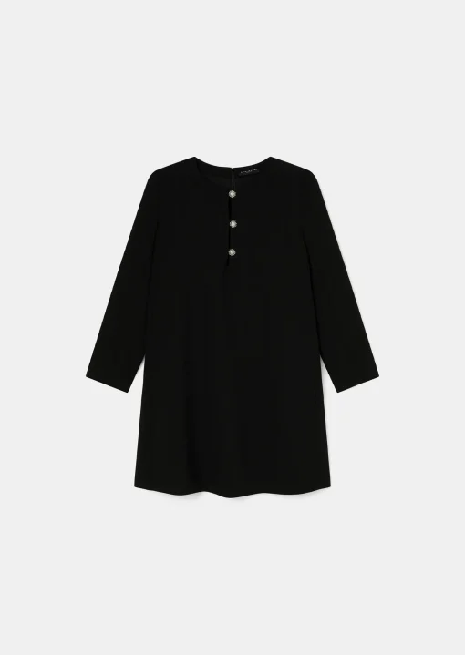 Robe Rosario noire en crêpe