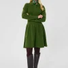 Robe Rosemarie verte en maille