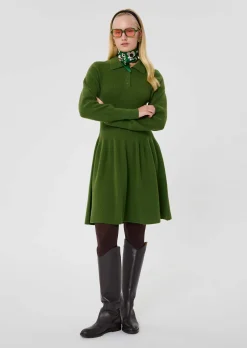 Robe Rosemarie verte en maille