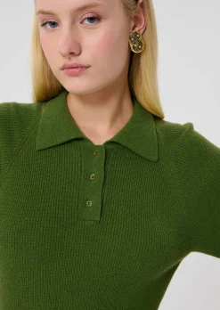 Robe Rosemarie verte en maille
