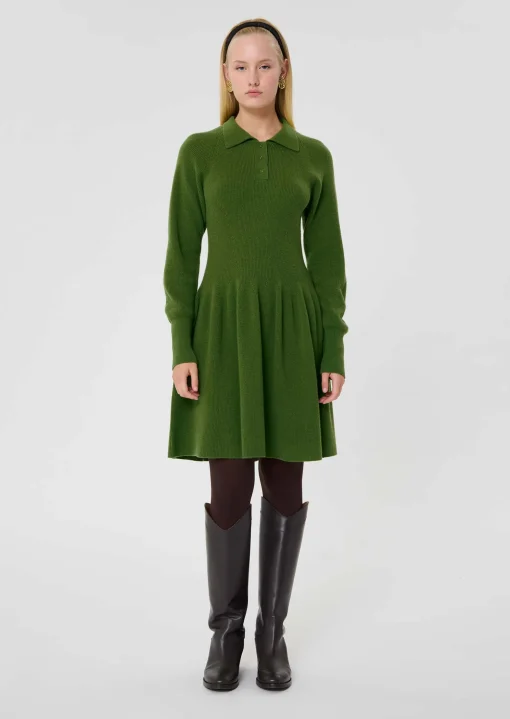 Robe Rosemarie verte en maille