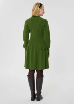 Robe Rosemarie verte en maille