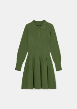 Robe Rosemarie verte en maille