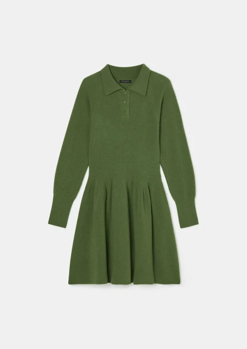 Robe Rosemarie verte en maille