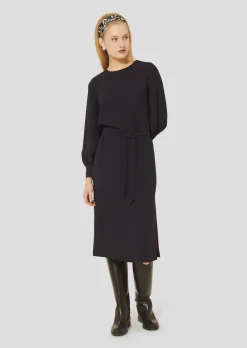Robe Rossini bleu nuit en crêpe