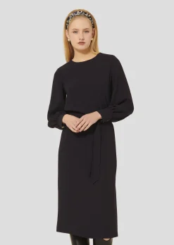 Robe Rossini bleu nuit en crêpe