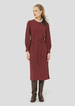 Robe Rossini bordeaux en crêpe