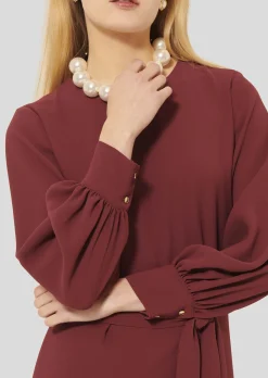 Robe Rossini bordeaux en crêpe