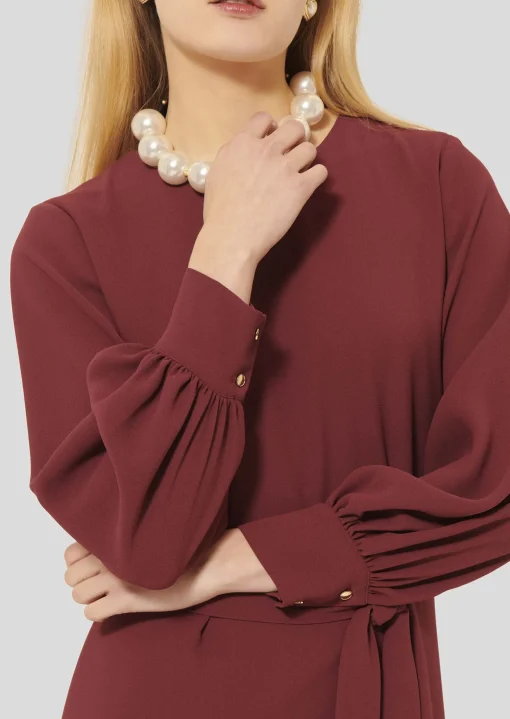 Robe Rossini bordeaux en crêpe