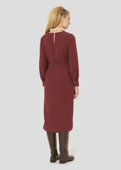 Robe Rossini bordeaux en crêpe