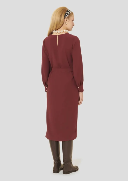 Robe Rossini bordeaux en crêpe