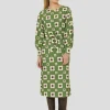 Robe Rossini verte imprimée fleurs