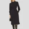 Robe Rowen bleu nuit en crêpe